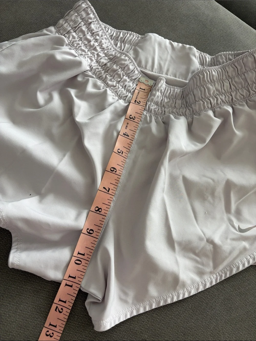 Nike White Athletic Smocked-Waist Shorts
